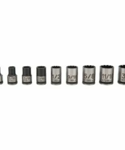 Kobalt Sockets & Socket Sets Universal 9-Piece Standard (SAE) 3/8-in Drive Spline Set Shallow Socket Set