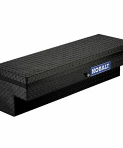 Kobalt Truck Tool Boxes 46.9-in x 15.8-in x 13-in Black Aluminum Crossover Truck Tool Box
