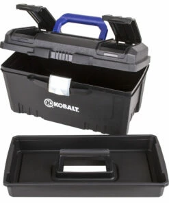 Kobalt Portable Tool Boxes 17-in Black Plastic Lockable Tool Box -Kobalt Sales Shop 08219627 scaled