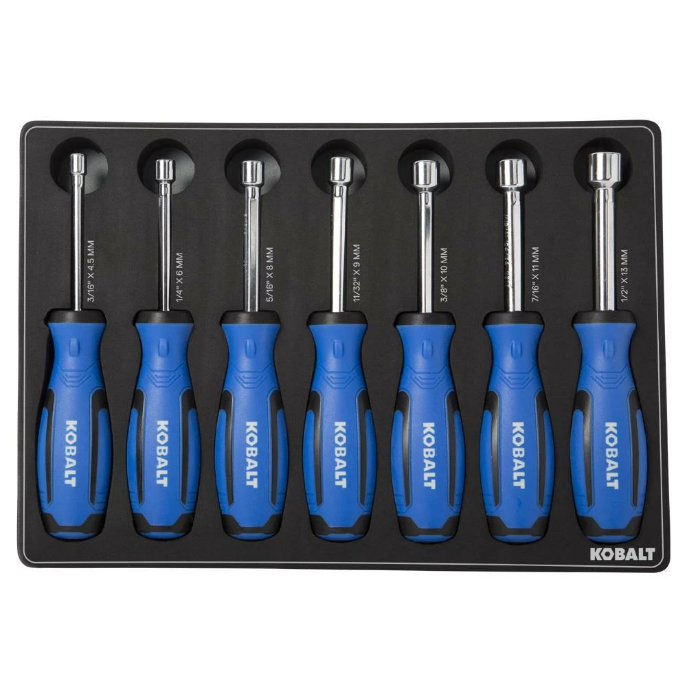 Kobalt Nut Driver Sets 7-Piece Metric and SAE Spline Nut Driver Set 1 Kobalt Nut Driver Sets 7-Piece Metric and SAE Spline Nut Driver Set