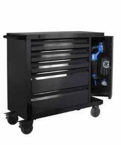 Kobalt Bottom Tool Cabinets 3000 Series 41-in W x 41-in H 5-Drawer Stainless Steel Rolling Tool Cabinet (Black) 16 Kobalt Bottom Tool Cabinets 3000 Series 41-in W x 41-in H 5-Drawer Stainless Steel Rolling Tool Cabinet (Black) -Kobalt Sales Shop 08703973