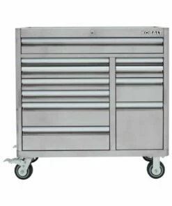 Kobalt Bottom Tool Cabinets 3000 Series 41-in W x 41-in H 11-Drawer Stainless Steel Rolling Tool Cabinet (Stainless Steel)