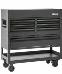Kobalt Bottom Tool Cabinets 3000 Series 45-in W x 47-in H 7-Drawer Steel Rolling Tool Cabinet (Black)