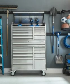 Kobalt Bottom Tool Cabinets 3000 Series 41-in W x 41-in H 11-Drawer Stainless Steel Rolling Tool Cabinet (Stainless Steel) -Kobalt Sales Shop 09814602