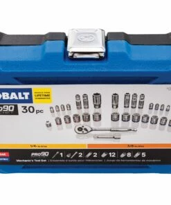 Kobalt Mechanics Tool Sets 30-Piece Standard (SAE) and Metric Combination Polished Chrome Mechanics Tool Set (3/8-in;) -Kobalt Sales Shop 11294860 scaled