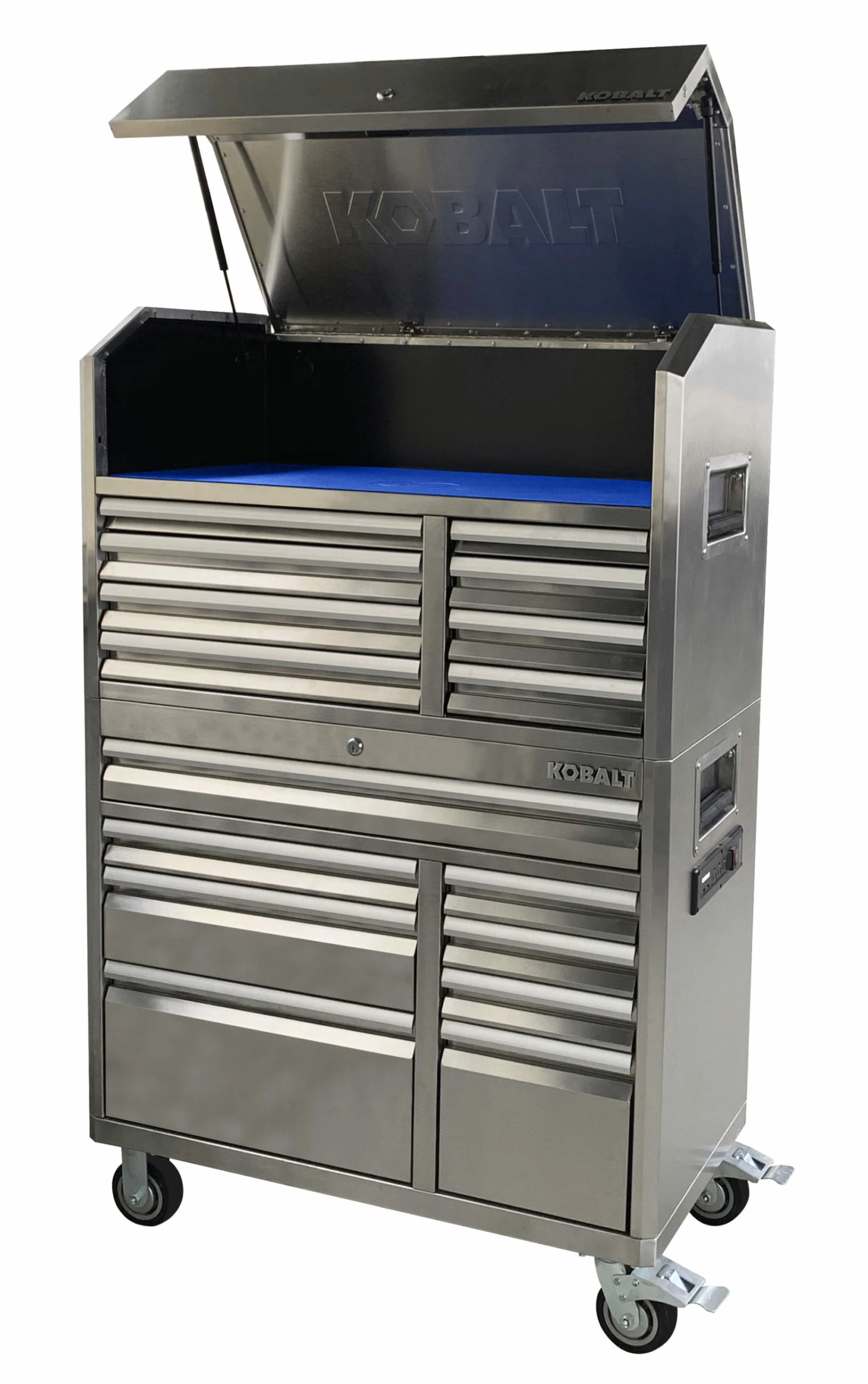 Kobalt Top Tool Chests 3000 Series 41-in W x 26.1-in H 8-Drawer Stainless Steel Tool Chest (Stainless Steel) 12 Kobalt Top Tool Chests 3000 Series 41-in W x 26.1-in H 8-Drawer Stainless Steel Tool Chest (Stainless Steel) - Image 12