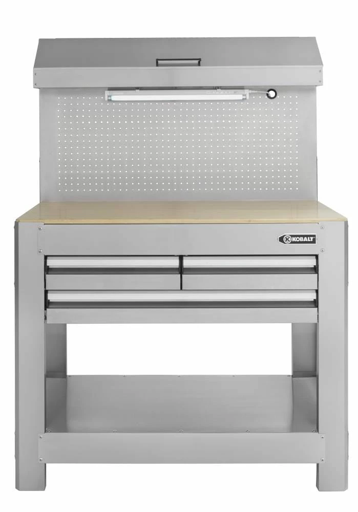 Kobalt Work Benches 45-in W x 36-in H 3-Drawer Wood Work Bench 1 Kobalt Work Benches 45-in W x 36-in H 3-Drawer Wood Work Bench