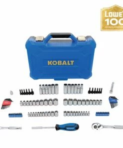 Kobalt Mechanics Tool Sets Centennial 100-Piece Standard (SAE) and Metric Combination Polished Chrome Mechanics Tool Set (1/4-in; 3/8-in)