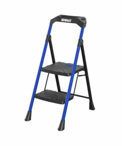 Kobalt Step Stools 2-Step 300-lb Capacity Black Steel Foldable Step Stool -Kobalt Sales Shop 17788045
