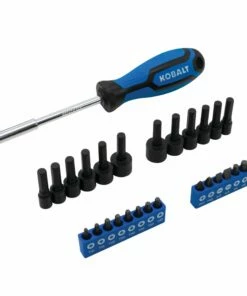 Kobalt Mechanics Tool Sets Centennial 100-Piece Standard (SAE) and Metric Combination Polished Chrome Mechanics Tool Set (1/4-in; 3/8-in) -Kobalt Sales Shop 40333064 scaled
