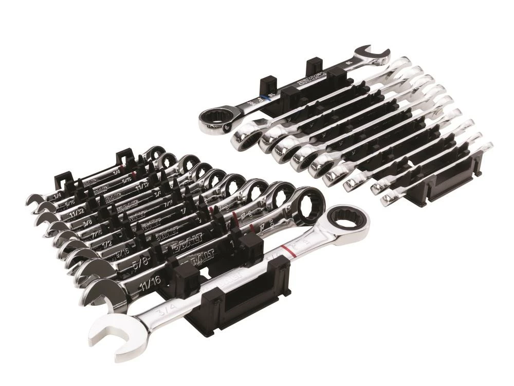 Kobalt Ratchet Wrenches & Sets In Tray with Removable Rails 20-Piece Set 12-Point Standard (SAE) and Metric Combination Ratchet Wrench Set 5 Kobalt Ratchet Wrenches & Sets In Tray with Removable Rails 20-Piece Set 12-Point Standard (SAE) and Metric Combination Ratchet Wrench Set - Image 5