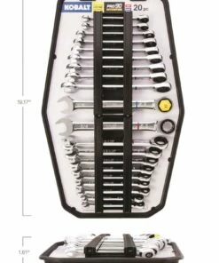 Kobalt Ratchet Wrenches & Sets In Tray with Removable Rails 20-Piece Set 12-Point Standard (SAE) and Metric Combination Ratchet Wrench Set 21 Kobalt Ratchet Wrenches & Sets In Tray with Removable Rails 20-Piece Set 12-Point Standard (SAE) and Metric Combination Ratchet Wrench Set -Kobalt Sales Shop 42336145