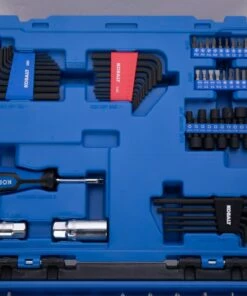 Kobalt Mechanics Tool Sets 250-Piece Standard (SAE) and Metric Combination Polished Chrome Mechanics Tool Set (1/4-in; 3/8-in) -Kobalt Sales Shop 42394145 scaled