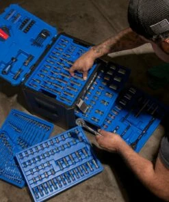 Kobalt Mechanics Tool Sets 250-Piece Standard (SAE) and Metric Combination Polished Chrome Mechanics Tool Set (1/4-in; 3/8-in) -Kobalt Sales Shop 42702396 scaled