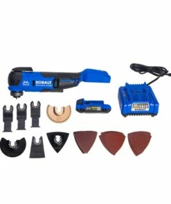 Kobalt Oscillating Tool Kits 17-Piece Brushless 24-volt Max Variable Speed Oscillating Multi-Tool Kit with Soft Case (1-Battery Included)