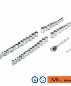 Kobalt Mechanics Tool Sets 309-Piece Standard (SAE) and Metric Combination Polished Chrome Mechanics Tool Set (1/4-in; 3/8-in) -Kobalt Sales Shop 44194580