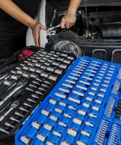 Kobalt Mechanics Tool Sets 309-Piece Standard (SAE) and Metric Combination Polished Chrome Mechanics Tool Set (1/4-in; 3/8-in) -Kobalt Sales Shop 45006291 scaled