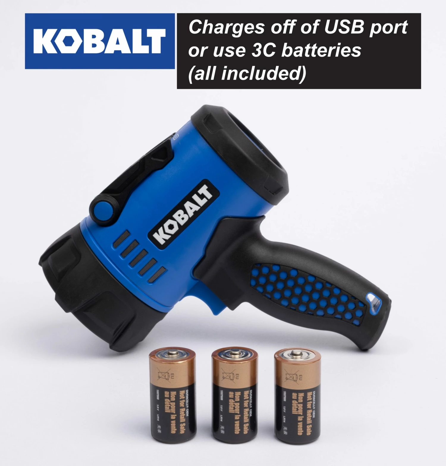 Kobalt Flashlights 1200-Lumen LED Rechargeable Spotlight Flashlight 3 Kobalt Flashlights 1200-Lumen LED Rechargeable Spotlight Flashlight - Image 3
